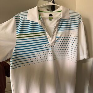 Stylish White and Blue Men's Polo Shirt